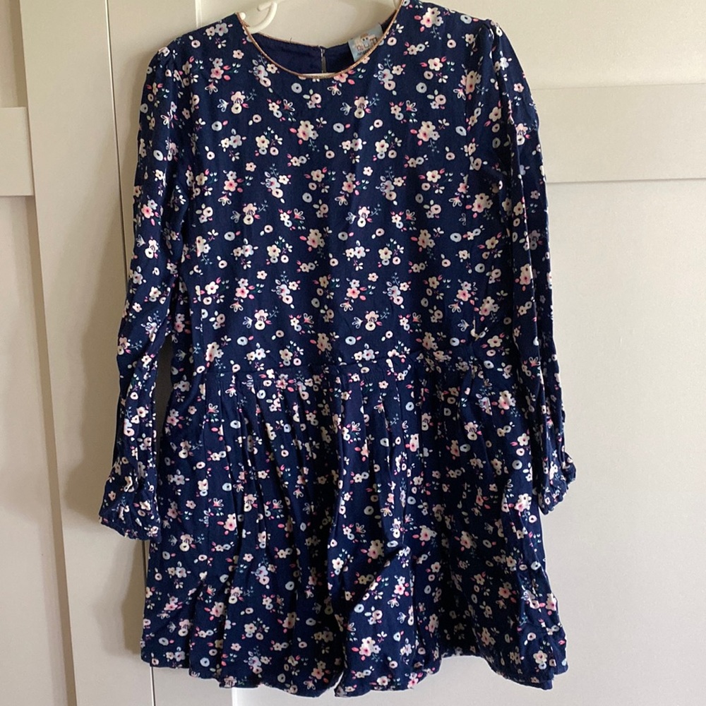 Blue flowery Sergent Major Long Sleeved Dress